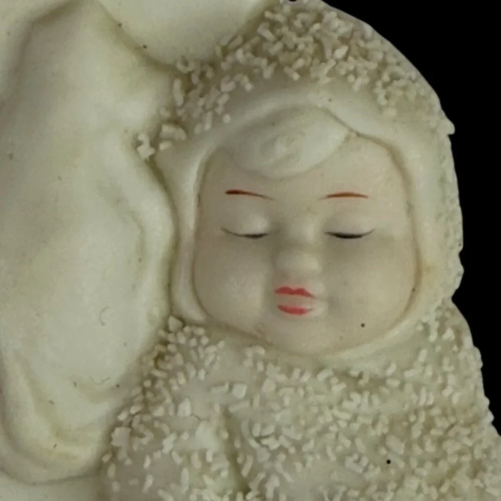 Dept 56 Snowbabies Christmas Ornament Rock A Bye Sleeping‎ Baby On Crescent Moon